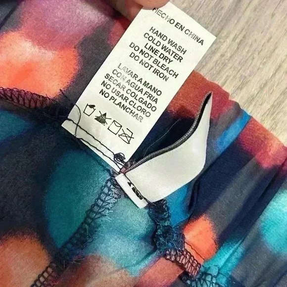 NWT Macy’s Bar III Swim Cover Up Wide Leg Pants Sheer Polka Dot Chiffon Size L - Picture 3 of 7